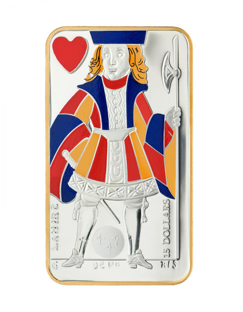 2008 $15 JACK OF HEARTS PLAYING CARD (1ST COIN IN SERIES)