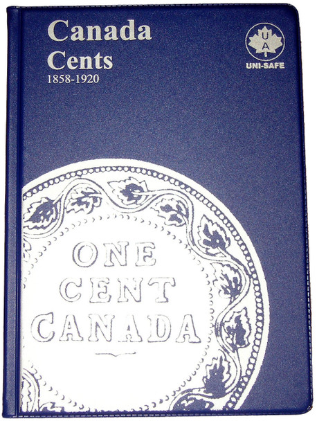 CANADA 1 CENTS - LARGE PENNIES - 1858-1920 - BLUE COIN FOLDERS - UNI-SAFE