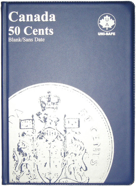 CANADA 50 CENTS - HALF DOLLARS - BLANK - BLUE COIN FOLDERS - UNI-SAFE