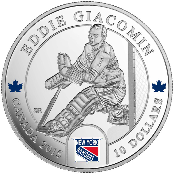 2015 $10 FINE SILVER COIN - ORIGINAL SIX™ GOALIES - EDDIE GIACOMIN