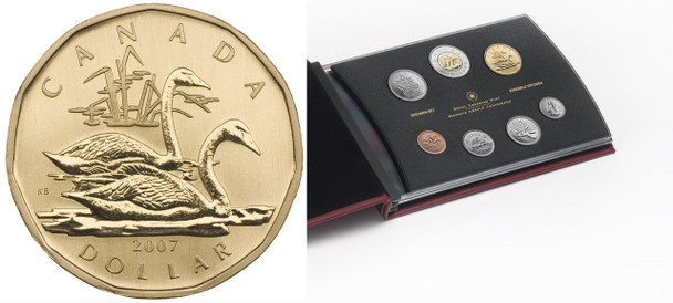 2007 7-COIN SPECIMEN SET - TRUMPETER SWAN LOONIE