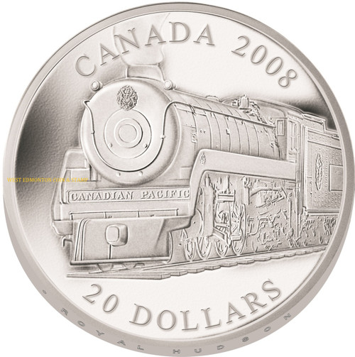 2008 $20 FINE SILVER COIN - GREAT CANADIAN LOCOMOTIVES - ROYAL