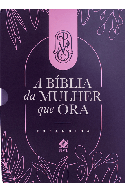 PORTUGUESE NVT Praying Woman's Bible Purple