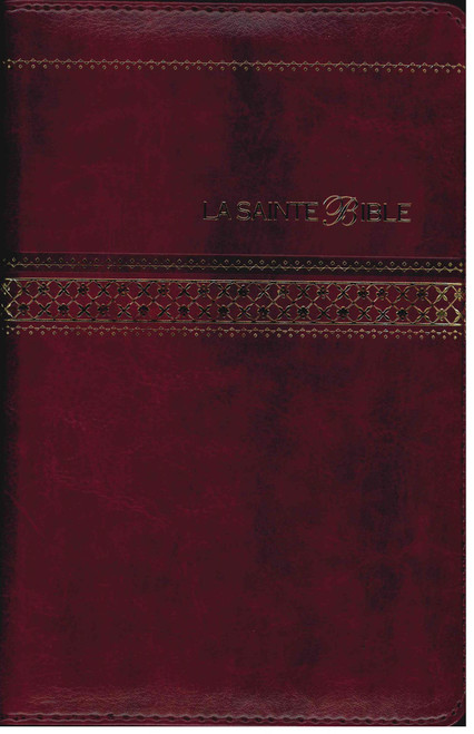 French Compact Bible (Louis Segond) Burgundy with Zipper - Imperfect