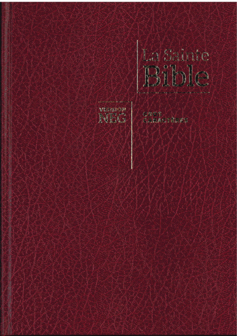 French Bible Segond NEG Large Print Burgundy Hardcover