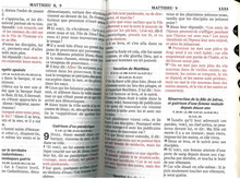 French Bible LARGE PRINT, Segond 1910 Bonded Leather Thumb Index, Red  Letter