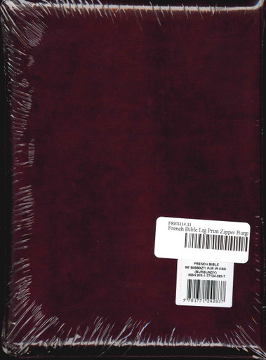 French large print Bible burgundy bonded leather with zipper