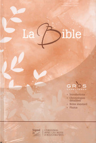 French Bible Large Print LSV Indexed Brown Bonded Leather - Bible