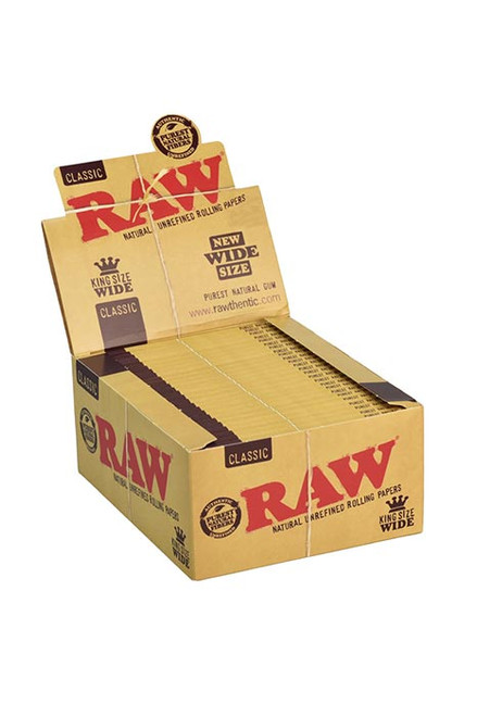 50PC DISPLAY - RAW Classic Rolling Papers - King Size Wide