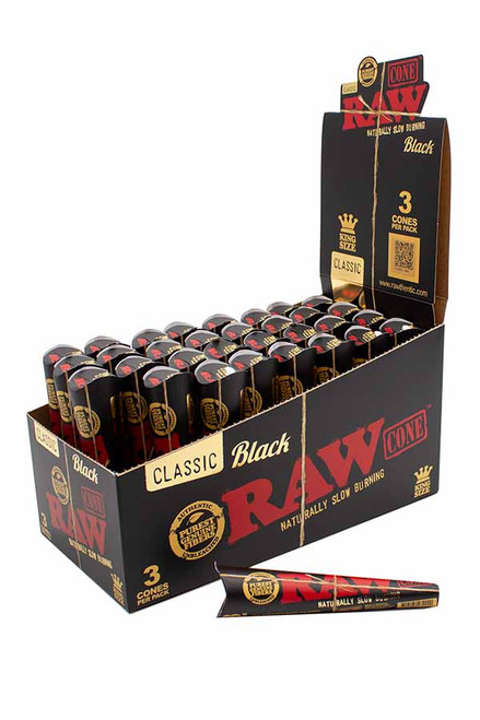 RAW - Black CONES - King - 3pc - 32pk