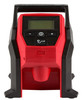 Close-up of the backlit LCD screen on the Milwaukee M12 inflator showing a set PSI of 35