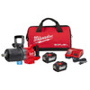 Milwaukee 2868-22HD M18 FUEL 1 inch D-Handle High Torque Impact Wrench Kit with two HD12.0 batteries.