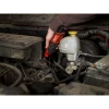 Milwaukee 2460-20 M12 rotary tool in use for grinding and surface preparation during automotive maintenance.
