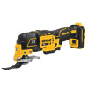 Side angle of DeWalt DCS356B 20V MAX XR cordless oscillating multi-tool.