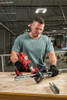 An electrician using the STRUTSLAYR to produce a spark-free, square cut on a 12-gauge strut channel.
