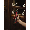 Milwaukee M12 right angle drill driver installing cabinet drawer hardware in tight spaces.