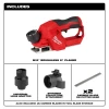 Milwaukee 2524-20 M12 Brushless 2-inch planer with universal hose adaptor, shavings collection attachment and carbide blades.
