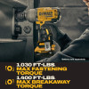 DeWalt 20V XR impact wrench with 1030 ft lbs fastening torque and 1400 ft lbs breakaway torque.