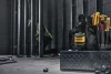 DEWALT DCR008 rechargeable mini Bluetooth speaker with rugged jobsite-ready design, compact portable size, and USB-C rechargeable battery.