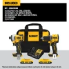 DEWALT DCK225D2 ATOMIC 20V MAX Brushless Combo Kit contents showing DCD794 compact drill/driver, DCF809 impact driver, two 20V MAX 2.0Ah batteries, charger, and tool bag.