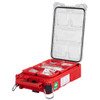 Milwaukee 48-73-8435N PACKOUT 76-Piece Type II First Aid Kit showing the clear lid and organized internal bins.
