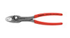 Knipex 82 01 200 TwinGrip 8-inch slip joint pliers with black atramentized finish and red plastic-dipped handles.