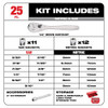 Milwaukee 48-22-9044 25pc 1/4" Drive Metric & SAE Ratchet and Socket Set with FOUR FLAT™ SIDES