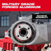 Milwaukee 48-36-1011 1-1/2 inch HIGH SPEED NPT forged aluminum die head installed on Milwaukee M18 FUEL pipe threader.