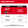 Compatibility chart for Milwaukee 48-36-1011 die head with Milwaukee M18 FUEL 2 inch Pipe Threader, RIDGID 700 Power Drive, and DEWALT DCE700 Threader.