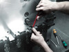Technician using the Wera 073593 950 SPKL/9 SM N SB Multicolour Metric Allen/Hex L-Key Set 9-Piece on industrial machinery.