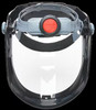 Rear view of Jackson 14200 MAXVIEW 370 face shield showing the Speed Dial ratcheting headgear and adjustable suspension.