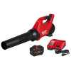 Milwaukee 3017-21HD M18 FUEL blower kit with battery and charger isolated on white background.
