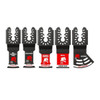 Diablo DOU5S universal fit general purpose oscillating blade set with 5 blades for wood, metal, drywall, and nail-embedded wood cutting applications.