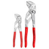 Knipex 9K0080121US Mini Pliers Wrench Set with 5-inch and 7-1/4-inch smooth jaw pliers for gripping, holding, and turning fasteners without damaging surfaces.