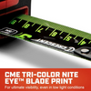 High-contrast, tri-color NITE EYE blade with XL markings provides ultimate visibility, even in low light conditions. High-contrast, tri-color NITE EYE blade with XL markings provides ultimate visibility, even in low light conditions.