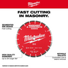 The segmented rim design provides a fast-cutting experience. Designed with high-quality diamonds, these blades will provide up to 2X longer life in concrete.