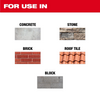 The blade’s keyhole gullets promote rapid debris removal and controlled cuts. Ideal for use in concrete, brick, block, stone, and roof tile.