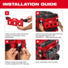 Milwaukee PACKOUT tool box tray attachment installation guide for secure mounting on PACKOUT tool boxes.