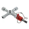 Wiha 21103 Switch Cabinet Key featuring four utility key profiles and a removable double-ended Phillips and slotted screwdriver bit with retaining chain.