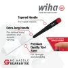 Wiha precision screwdriver featuring an ergonomic tapered handle, extra-long shaft, rotating cap, and premium tool steel for precision fastening applications.