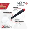 Wiha precision screwdriver featuring an easy-spin rotating cap, tapered ergonomic handle, and premium tool steel for precise fastening and electronics repair.