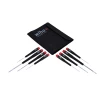 Wiha 26199 precision Phillips and slotted screwdriver set with eight precision screwdrivers and durable canvas fold-up storage pouch with hook-and-loop closure.