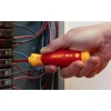 Electrician using the Wiha 28345 PocketMax SlimLine insulated multi-driver on an electrical panel for safe 1000V-rated electrical work.