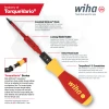 Wiha TorqueVario-S insulated torque screwdriver showing direct-read torque scale, insulated SlimLine blade holder, locking blade system, and precision torque adjustment.