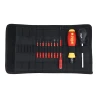 Wiha 28789 Insulated Torque Control Screwdriver 11 Piece Set with TorqueVario-S SoftFinish handle, SlimLine insulated blades, torque adjustment tool, and heavy-duty canvas pouch.