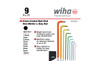 Wiha 66980 9 Piece Ball End Color Coded Hex L-Key Set - Metric