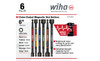 Wiha 70487 6 Piece Color Coded Magnetic Nut Setter Metric Set