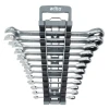 Wiha 30394 SAE Combination Ratchet Wrench Set 12 Piece with storage rack, featuring SAE ratcheting combination wrenches from 1/4 in. to 7/8 in. for professional automotive and industrial applications.