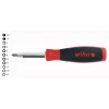 Wiha 77891 SoftFinish 11-in-1 multi-driver featuring ergonomic cushion grip handle, interchangeable blade receiver, and precision bit storage.