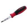 Wiha 77891 SoftFinish 11-in-1 multi-driver with ergonomic cushion grip handle and interchangeable bit holder on a white background.